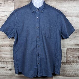 Goodthreads* Men's Short Sleeve Button‎ Down Curved Hem Chest Pocket Shirt~ XL